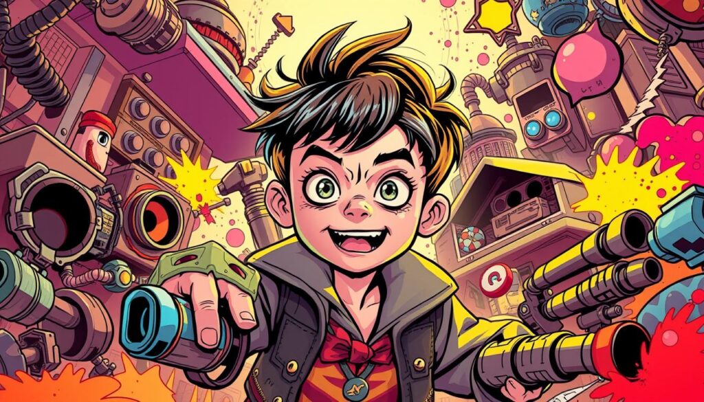 Comic book upbringing visual style