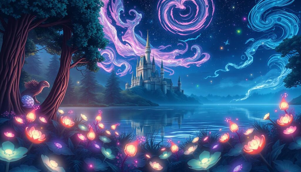 Immersive magical storytelling in manga illustrations
